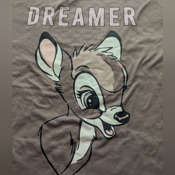 Disney Bambi 'Dreamer' Women's LARGE Tan Graphic T-Shirt - Picture 3 of 11